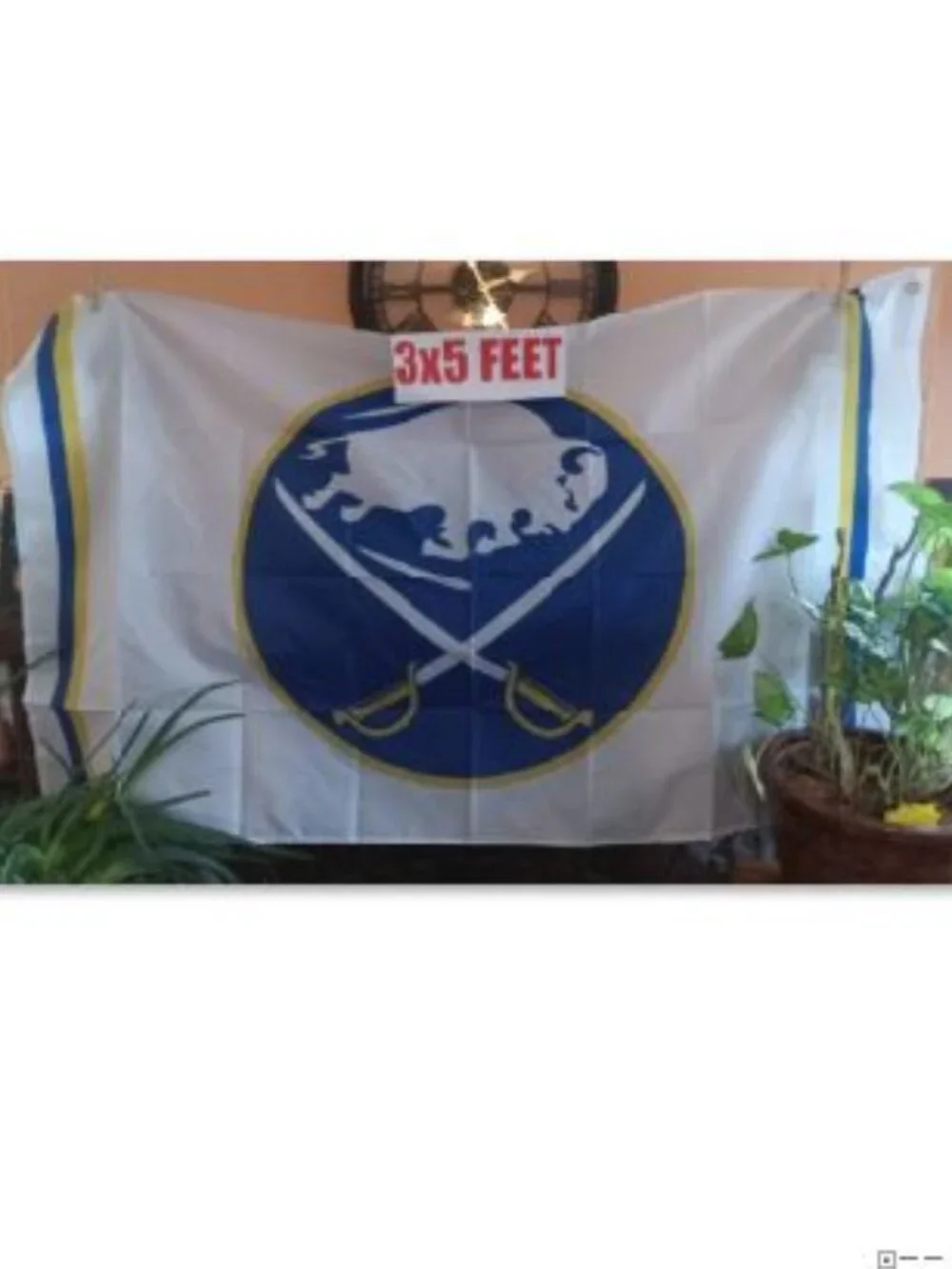 Buffalo Sabres White NHL 3X5 Feet Flag Banner Pole or Wall Decor